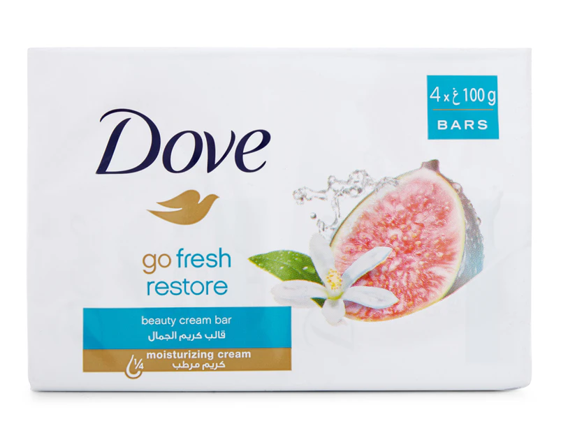 Dove Go Fresh Restore Beauty Bar Fig Orange Blossom 100g 4pk