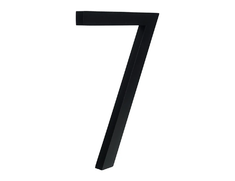 6 inch (15 cm) Floating House Number Sign #7, Black, Aluminum Alloy