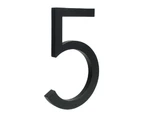 6 inch (15 cm) Floating House Number Sign #5, Black, Aluminum Alloy