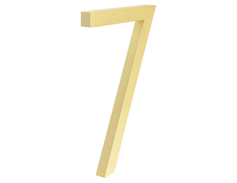 6 inch (15 cm) Floating House Number Sign #7, Golden, Aluminum Alloy