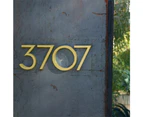 6 inch (15 cm) Floating House Number Sign #6, Golden, Aluminum Alloy