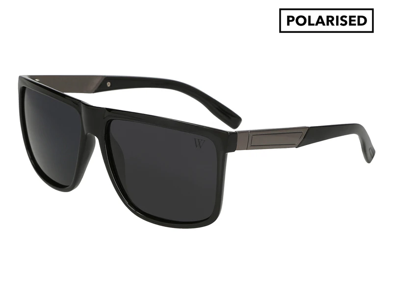 Winstonne Men's Daniel Polarised Sunglasses - Shiny Black/Grey