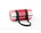 Viviendo 200x200cm Waterproof Outdoor Picnic Rug Blanket - Red Tartan