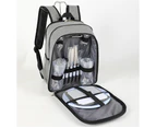 Viviendo Picnic Backpack for 2 Person with Insulated Leakproof Cooler Bag and Cutlery Set - Orange
