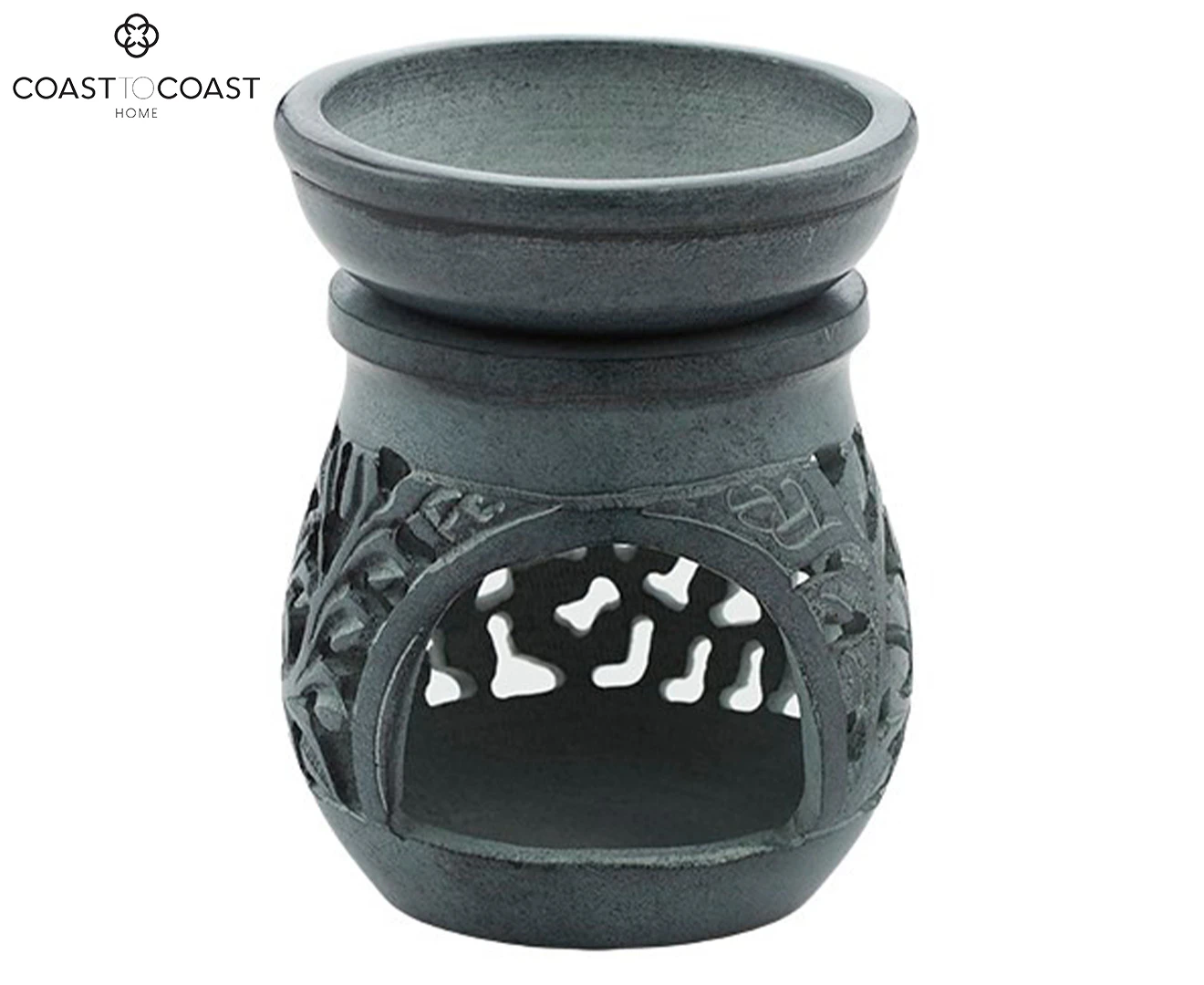 Coast To Coast Home 10cm Hana Stone Oil Burner - Grey