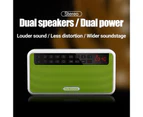 E500 Wireless Speaker High Fidelity Hands-free Calling LED Digital Display Bluetooth-compatible5.0 Stereo Sound Box for Calling Green