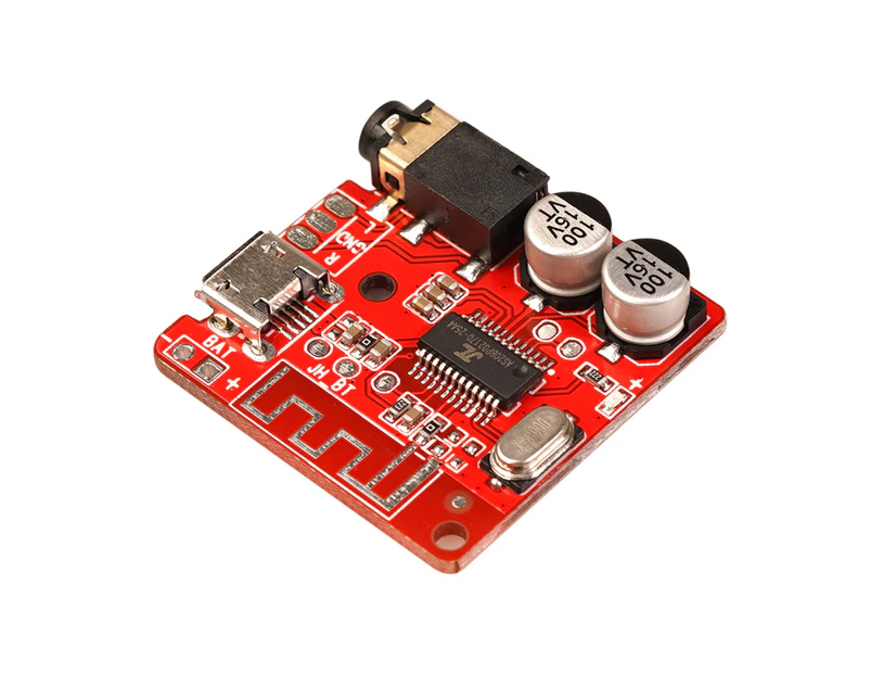 DIY Bluetooth-compatible 5.0 Car Speaker Music Player Stereo Audio Receiver Module Adapter Red