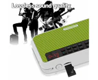 E500 Wireless Speaker High Fidelity Hands-free Calling LED Digital Display Bluetooth-compatible5.0 Stereo Sound Box for Calling Green