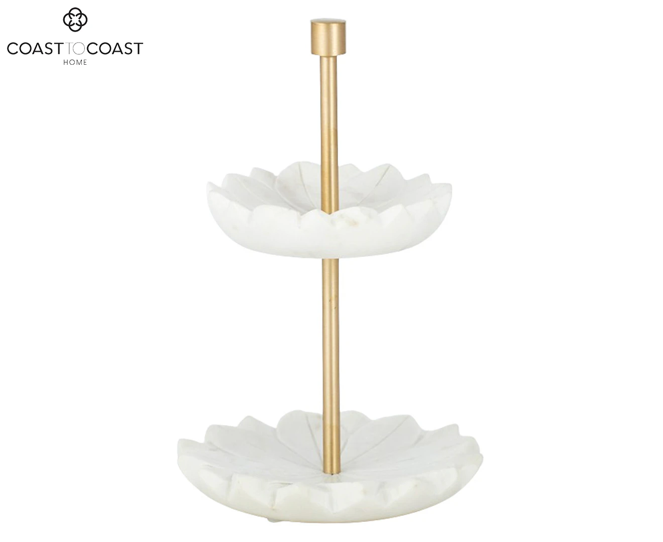 Coast To Coast Home 14x22cm Alyn Marble Jeweller Stand - White/Brass