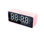 G50 Wireless Speaker Mini Mirror Surface Design Support TF Card 2-in-1 Practical Bluetooth-compatible Loudspeaker Alarm Clock for Home Pink