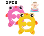 Pink And Yellow Adjustable Baby Bath Visor Bathing Protective Cap