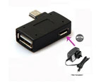 UNIVERSAL Mini USB OTG Hosting Adapter Mini-B 5pin Male to Type-A Female Connector With Micro USB Port For Extra Power Supply