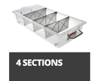 4 x UNDER BED 35L PLASTIC STORAGE BOXES with 3 DIVIDERS Crate Tub Bin Containers Compartment Storer