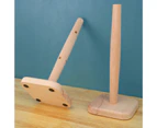 Household Wooden Roll Holder Vertical Paper Stand Storage Rack Kitchen Tool Wooden Color