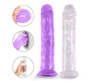 Oraway Realistic Penis Soft Dildo Suction Cup Women Masturbation G-spot Orgasm Sex Toy - Clear