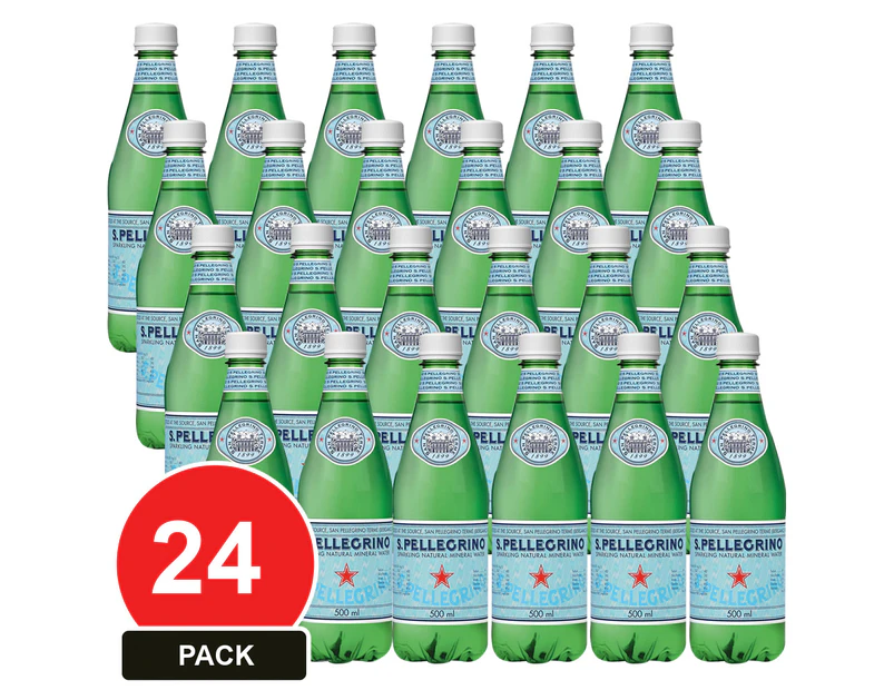 24 Pack, San Pellegrino 500ml Plastic Sparkling Water