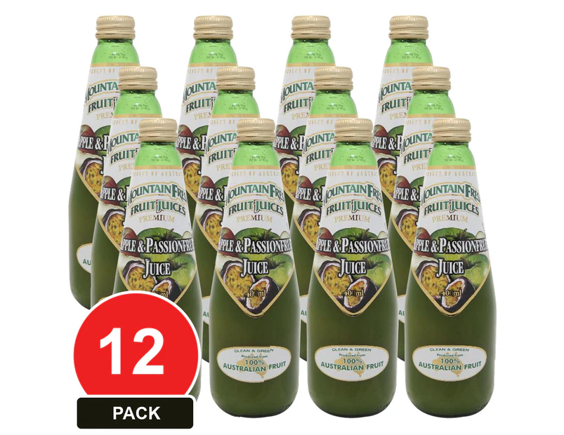 12 Pack, Mountain Fresh 400ml Apple & Passionfruit Juice