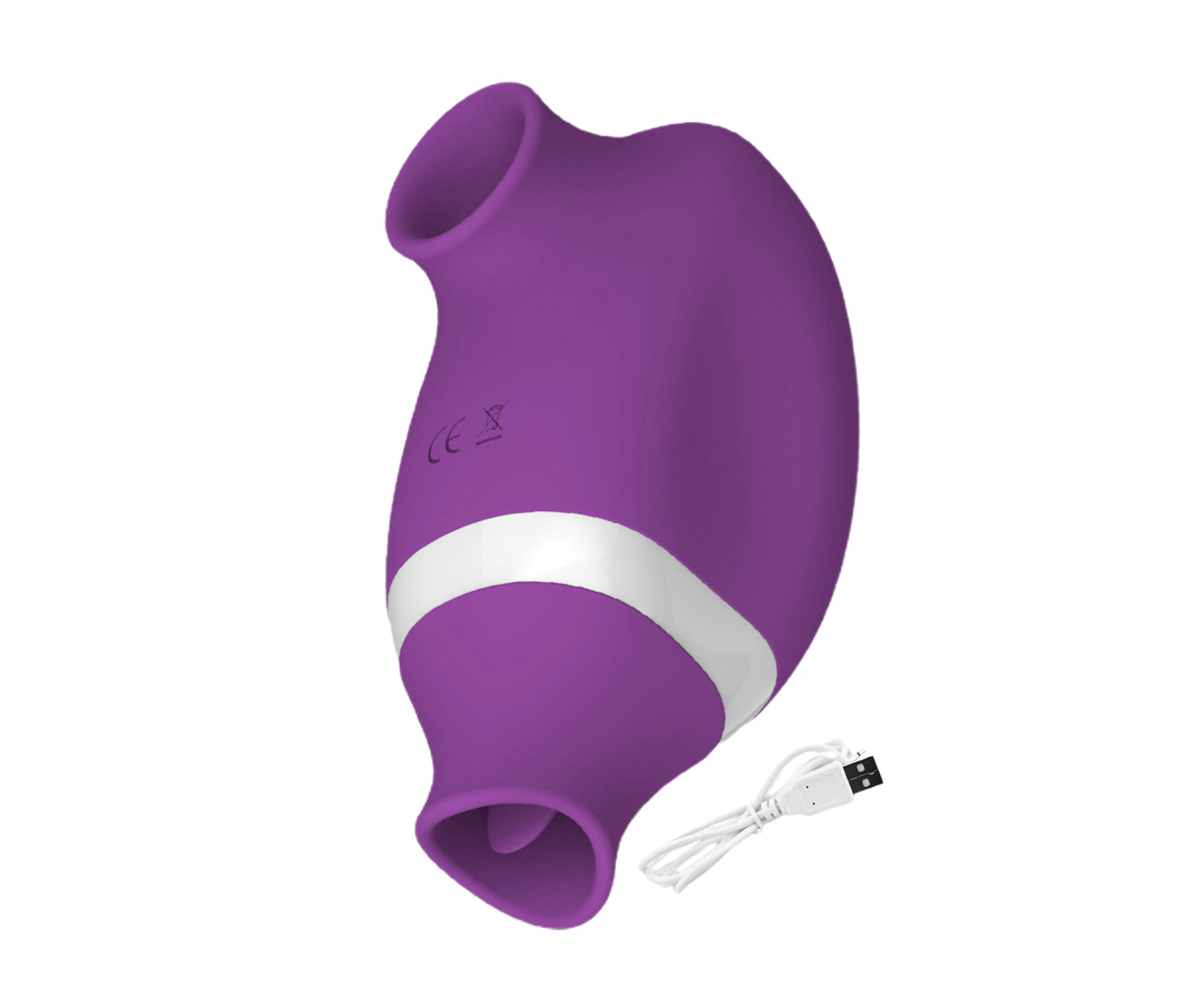 Oraway Sex Toy Quick Climax Versatile Tongue Licking Powerful Double Head Flirting Silicone Clit Stimulator Masturbation Sucker Adult Product - Purple