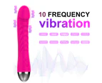 Female Masturbator Strong Vibration Portable 10-Frequency Simulated Flirting Use Silicone Clit Stimulator Masturbator Massage Stick Adult Products - Pink