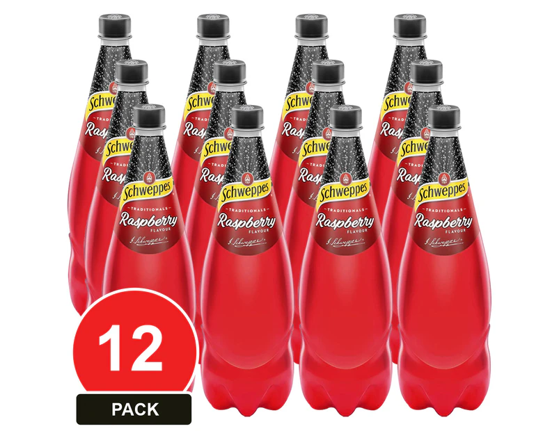 12 Pack, Schweppes 1.1l Traditional Raspberry