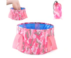 12L Foldable Foot Tub Portable Bath Bag Washing Bag for Home Outdoor Camping -Pink