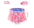 12L Foldable Foot Tub Portable Bath Bag Washing Bag for Home Outdoor Camping -Pink
