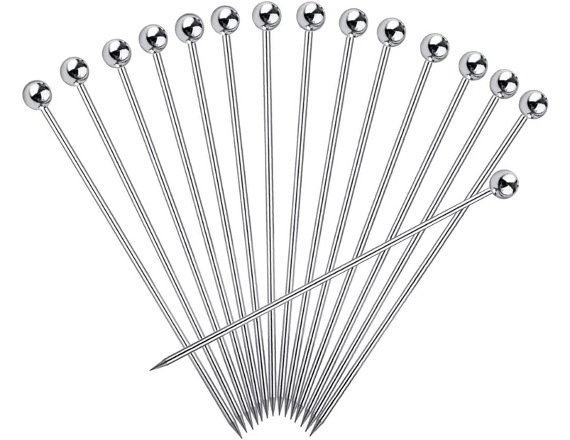 15PCS Cocktail Picks, Upgrade Stainless Steel Martini Picks, Reusable Metal Cocktail Skewers, 4.3 Inches Cocktail Toothpicks