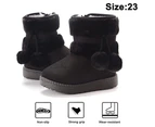 1 pair Baby Boys Girls Snow Boots Premium Button Non Slip Soft Sole Toddler First Walker Winter Warm Crib Shoes-23 yards