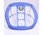 Golf Training Net Collapsible Accuracy Aid Nylon Swing Practice Golf Practice Cage Mat for Indoor-Blue
