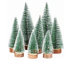 8 Pieces 3 Sizes Mini Christmas Trees Artificial Miniature Fir Trees Green Mini Christmas Trees 10/15/20cm