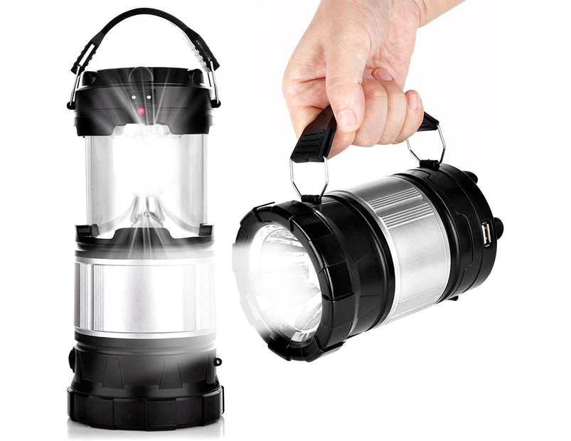 Solar Camping Lantern,2-in-1 Rechargeable Handheld Flashlights,Collapsible LED Lantern Camping Gear Equipment for Outdoor Hiking,Camping Supplies