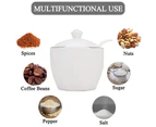 Dispenser Salt Container Ceramic Sugar Bowl with Lid and Spoon for Home and Kitchen for Simple kitchen supplies salt pot pond pot