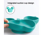 Cute Apple Shaped Child Feeding Plate for Baby Toddlers Waterproof No Slip Portable Reusable Silicone Dinner Plate