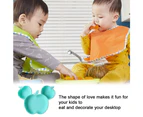Cute Apple Shaped Child Feeding Plate for Baby Toddlers Waterproof No Slip Portable Reusable Silicone Dinner Plate