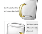 Creative Transparent Glass Toothbrush Cup, Mouthwash Cup, Couple-Style Household Bathroom Toothbrush Cup with Handle
