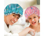 Shower Caps,Double Layers Bath Hat,Reusable Waterproof Bonnet 2 Pack