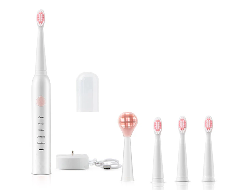 Adult electric toothbrush, rechargeable sonic toothbrush, USB soft bristle toothbrush face wash two in one