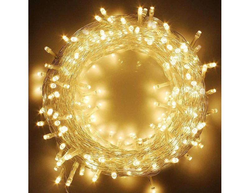 80 LED Indoor String Lights Warm White, Clear Wire Fairy Lights Outdoor Waterproof