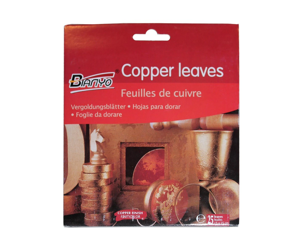 Imitation Copper Leaf 25 Sheets 15cm for Leafing & Gilding Artwork