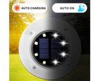 4 Pack Solar Ground Lights, 8 LED Solar Powered Disk Lights Outdoor Waterproof Landscape Lawn Lighting