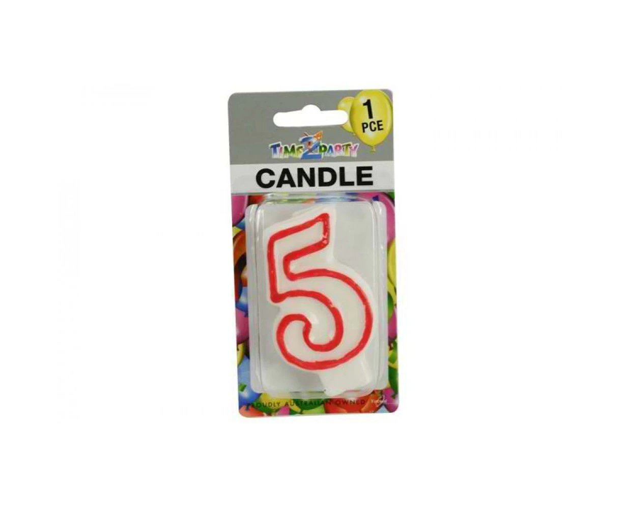 Number "5" Birthday Candle 7.5cm High Excellent For Parties And Events