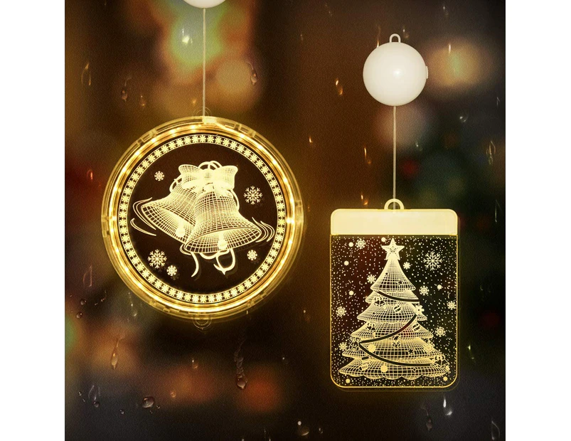 2 pcs Christmas Lights Outdoor Christmas Decoration, Hanging 3D Christmas Tree Lights, Christmas Tree Garland