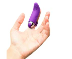 Oraway Silicone Finger Bullet Shape Dildo Vibrator Women Sex Toy G Spot Massager Stick - Purple