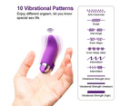 Oraway Silicone Finger Bullet Shape Dildo Vibrator Women Sex Toy G Spot Massager Stick - Purple