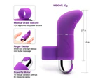 Oraway Silicone Finger Bullet Shape Dildo Vibrator Women Sex Toy G Spot Massager Stick - Purple