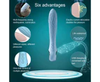 Oraway Vibrator Flexible Waterproof Silicone Sex Pleasure Electric Shock Wand for Vaginal - Blue