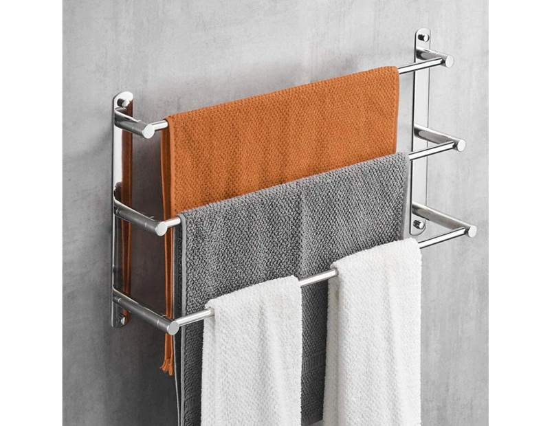 Towel holder,304 stainless steel towel rail shelf 3 rods,40 cm wall mounted bathroom