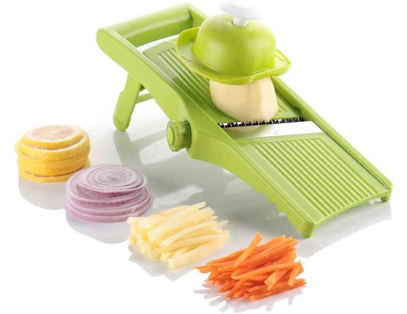 Vegetable Mandoline Potato Slicer ,Fry Cutter for Onion Rings,Chips and French Fries,Green