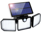 Outdoor Solar Motion Sensor Light, 3 Head Outdoor Solar Light Wall Light Outdoor Waterproof Wall Spot Light(1pcs)