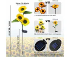 Sunflower Solar Lights Outdoor, 1 Pack with 3 Sunflower, Waterproof Solar Flower Lights for Garden